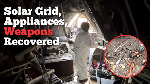 WATCH: Hidden Encampment in Edmonton Reveals Multi-Level Structures, 15 Weapons, and Running Water