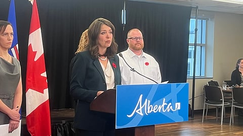Danielle Smith said the Alberta government was ready to bring forward its gender identity bills. 
