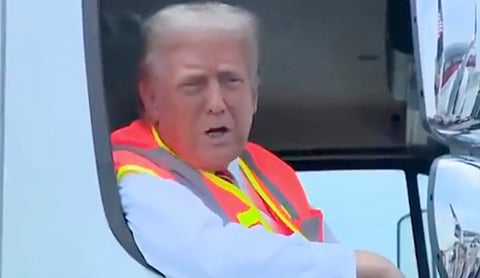 Donald Trump hilariously trolls the Democrats as a garbage man, after President Joe Biden calls Americans who support Trump, 'garbage.'