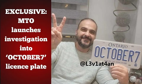 EXCLUSIVE: MTO launches investigation into ‘OCTOBER7’ licence plate