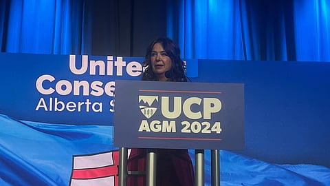 Danielle Smith celebrated receiving a 91.5% approval rating at the Alberta United Conservative Party Annual General Meeting. 