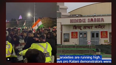 Protests following the attack at the Hindu Sabha temple