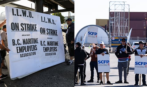  Workers on strike at British Columbia and Quebec ports