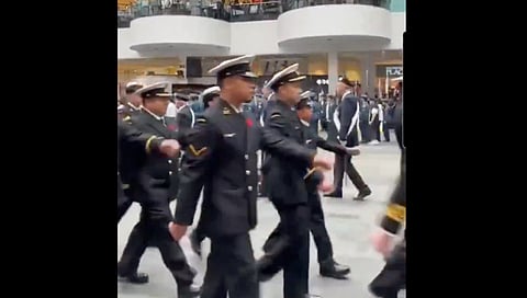 Canadian Armed Forces members at West Edmonton Mall 