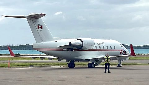 Prime Minister Trudeau's jet, parked on the ramp at LF Wade International. Bermuda. Writer John Thomson questions the cost of government aviation for senior politicians