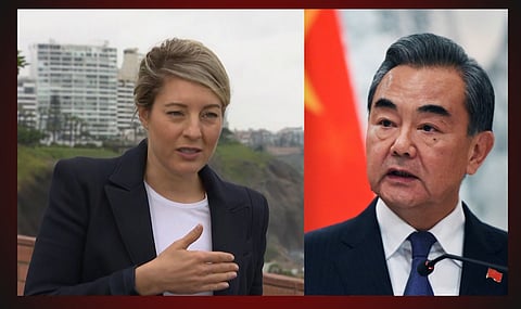 Foreign Affairs Minister Mélanie Joly, Chinese Foreign Affairs Minister Wang Yi