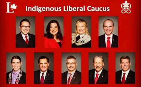 A picture posted on Instagram by the Liberal Indigenous Caucus in 2016 includes MP Randy Boissonnault at top right. The accompanying caption read: "Proud to have elected the largest number of Indigenous MPs ever during the 2015 Federal Election"