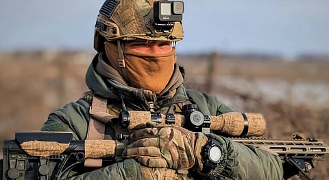 An elite Ukraine sniper.