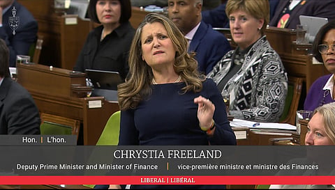 Finance Minister Chrystia Freeland