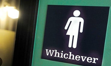 An all gender bathroom sign 