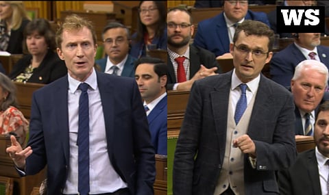 Immigration Minister Marc Miller, Tory MP Tom Kmiec