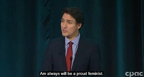 Prime Minister Justin Trudeau, "proud feminist."