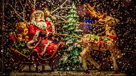 Santa and his reindeer