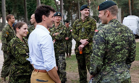 Prime Minister Trudeau visits troops in Latvia in 2018