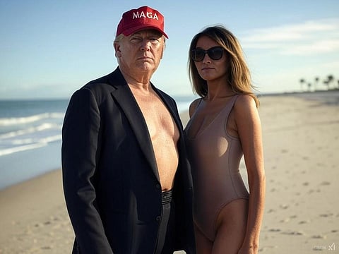 A rendering of President-elect Donald Trump and Melania Trump