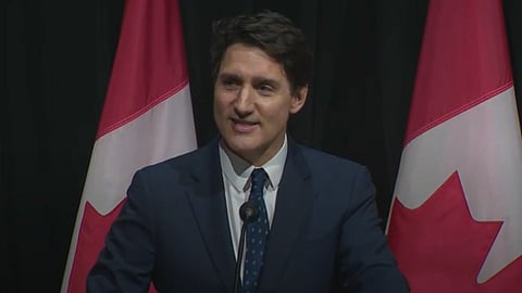Prime Minister Justin Trudeau speaking at a Black History Month reception in Ottawa