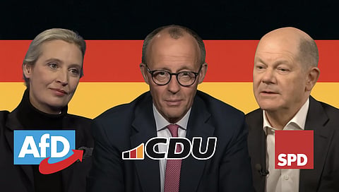 Alice Weidel, Freidrich Merz, and Olaf Scholz
