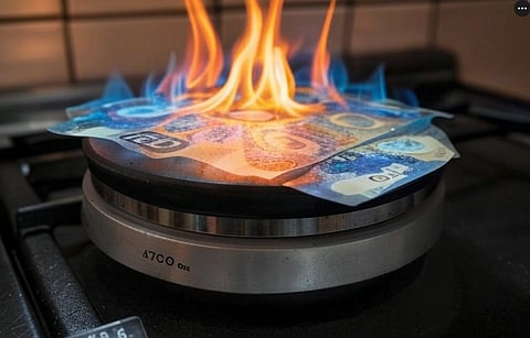 A rendering of a natural gas burner 