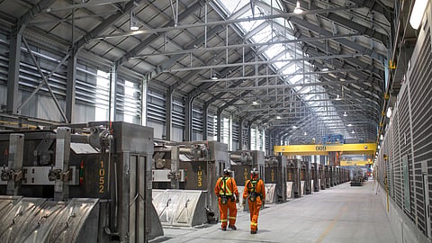 Aluminum production at Kitimat's Alcan plant. 