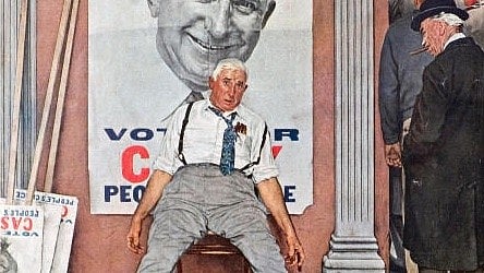 Detail from Norman Rockwell's 'Elect Casey,' depicting a defeated candidate in a primary election. Writer Jake Velinho thinks the system has its merits, despite its US origins