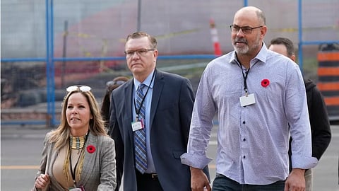 Tamara Lich and Chris Barber arrive at court during an earlier phase of their trial, which ended today with a 'guilty' verdict