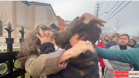 WATCH: Carney rally sees all-female throwdown, Liberal supporter arrested 