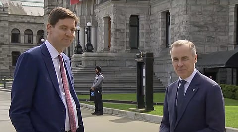 David Eby and Mark Carney in Victoria, BC