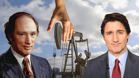 Pierre Elliott Trudeau and his son Justin Trudeau