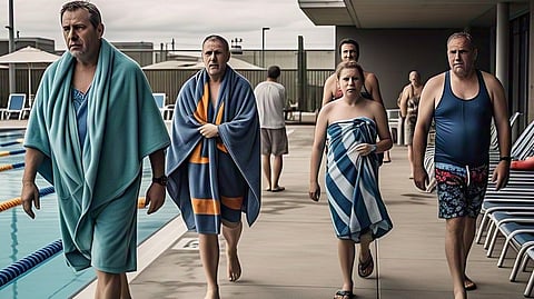 'Time's up at the pool...' Writer Murray Lytle recycles the old joke about Canadians and wonders how long Albertans will be prepared to swim...