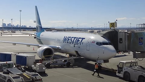 WestJet plane at YYC