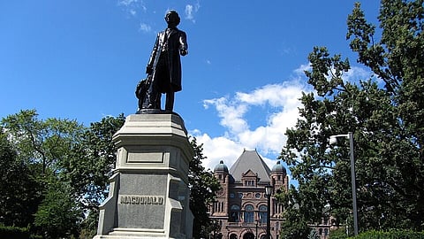 Sir John A. Macdonald Statue at Queen’s Park to be uncovered after five years of concealment