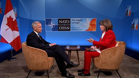 Prime Minister Mark Carney while in Europe for a NATO summit on defence