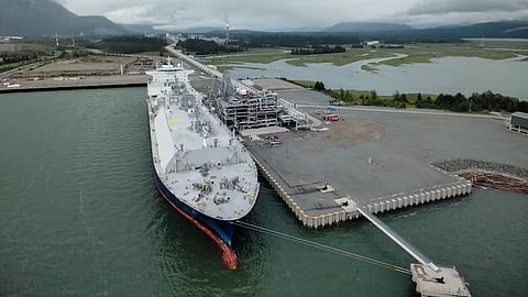 The GasLog Glasgow at LNG Canada’s facility in Kitimat, BC
