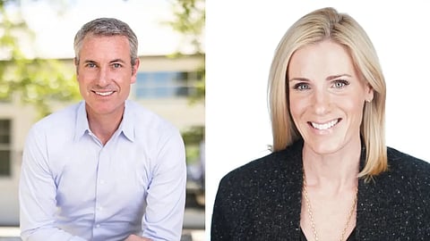 Tech CEO Andy Burton (left) and his alleged mistress Kristin Cabot (right).