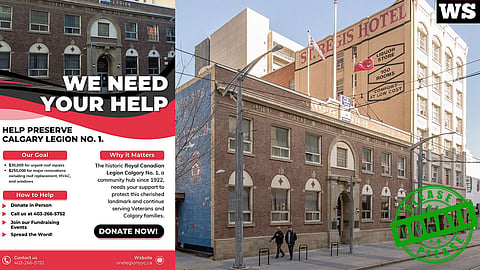 Royal Canadian Legion Calgary (Alberta No. 1) Branch, donate.