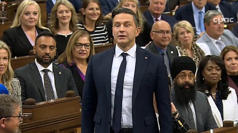 Pierre Poilievre returned to the house today after winning a by-election in rural Alberta