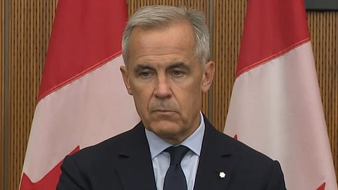 Carney addresses reporters on Parliament hill