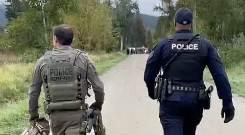 RCMP at Universal Ostrich Farms in Edgewood, BC