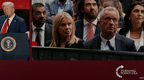 President Trump speaks to Americans at the Memorial for Charlie Kirk