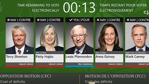 Online voting on the cost of deficits bill