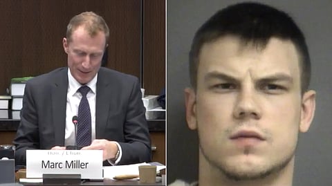 Minister Marc Miller and alleged child abducter/murderer Anthony Deschepper