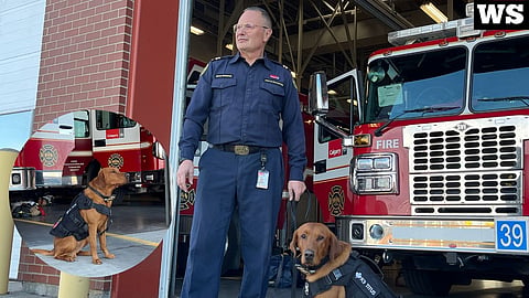 Might Titus and his handler, Brad Brooks