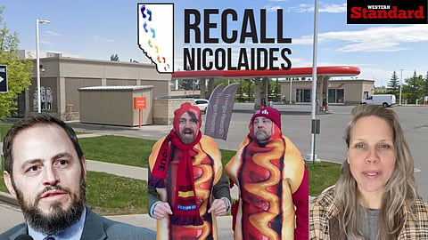 The Recall Nicolaides petition campaign is raising eyebrows and causing controversy. From left to right: Education Minister Demetrios Nicolaides, Public Interest Alberta executive director Bradley Lafortune,  Jay Procktor of the Alberta Teachers' Association, and Jennifer Yeremiy. 