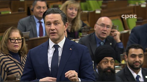 Pierre Poilievre speaking in the House of Commons 