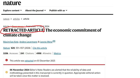 Retracted article, Nature