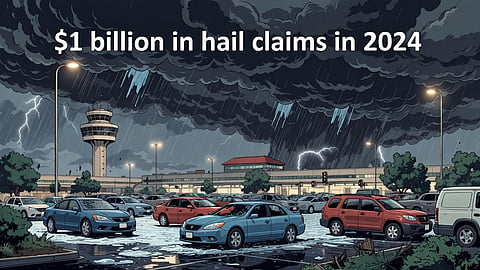 Hail storm airport