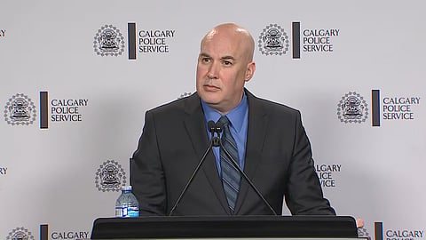 Acting staff Sgt. Scott Guterson at the press conference about the incident