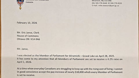 Mike Dawson's letter refusing the 4.2% pay raise