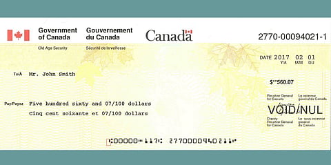 Pension cheque
