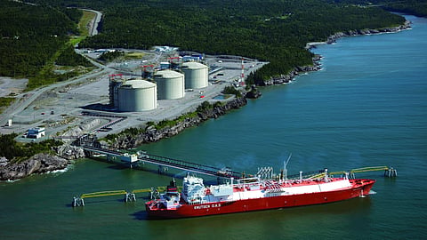 An LNG tanker unloading at the Saint John terminal